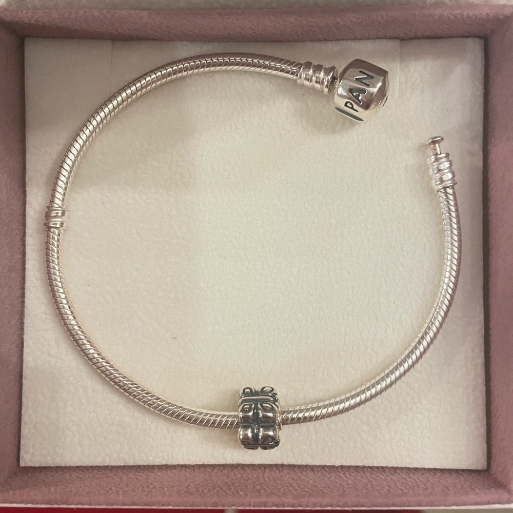 Pandora charm bracelet with butterfly charm